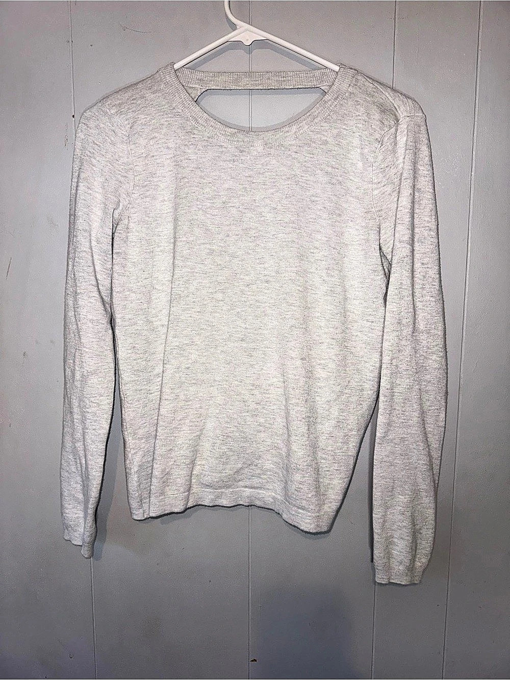 Fabletics Heather Gray Long Sleeve Twist Back Top Gray XS